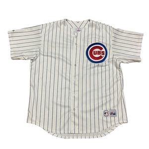 Vintage 90’s Sammy Sosa 21 Chicago Cubs Pin Stripe White Baseball Jersey